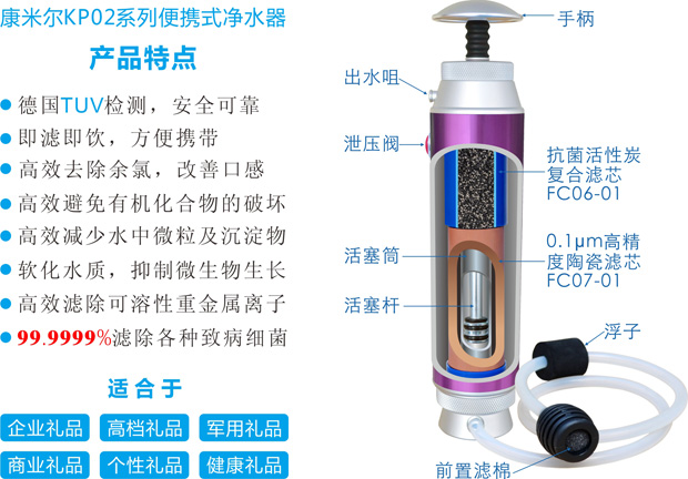 康米爾Diercon便攜式凈水器禮品優勢推介
