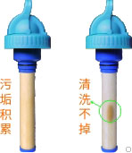 康米爾PB01應急凈水瓶濾芯污臟示意
