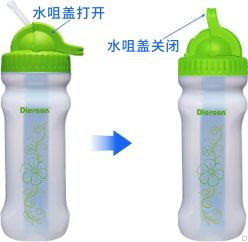 康米爾Diercon運(yùn)動(dòng)凈水壺水咀蓋打開(kāi)和關(guān)閉狀態(tài)
