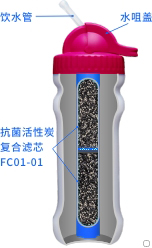 康米爾Diercon學生凈水瓶整體剖面圖